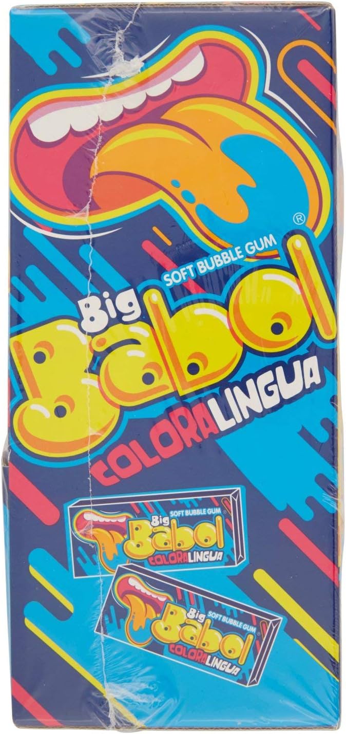 Big Babol Colora Lingua Gomma da Masticare Morbida, Aroma Frutti Rossi, Confezione da 200 Gomme da Masticare Monopezzo