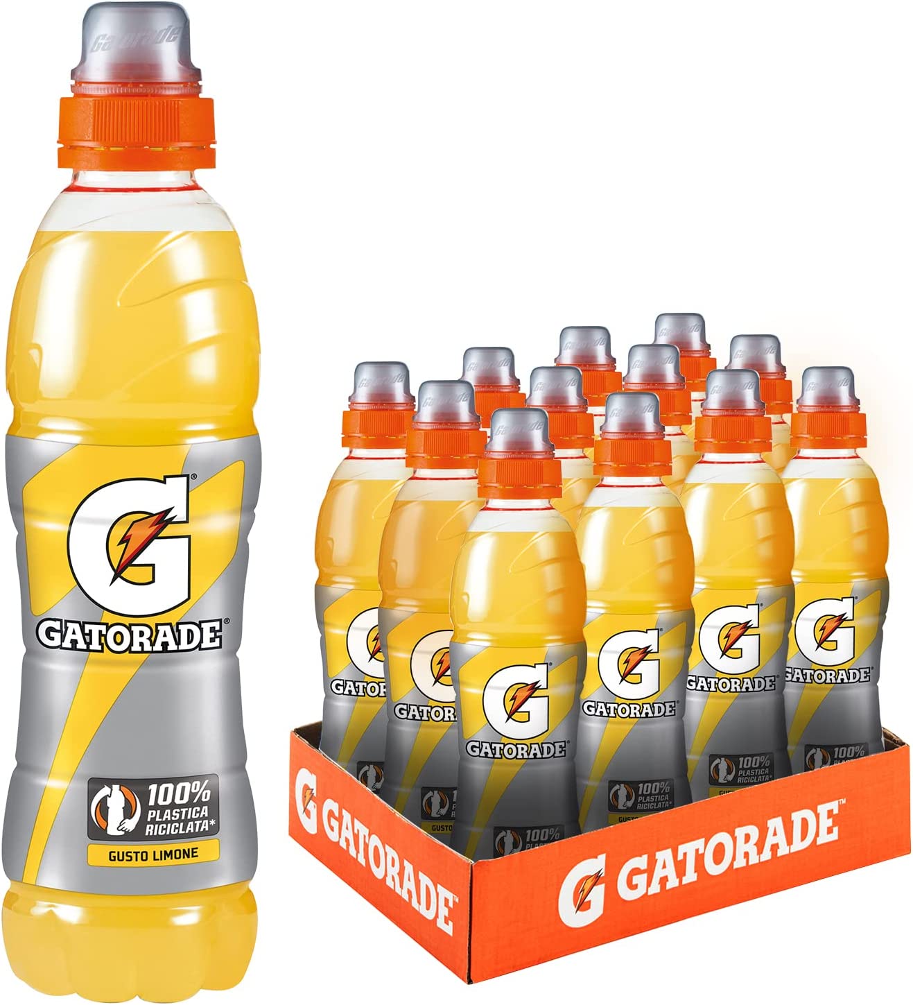 Gatorade, Sport Drink, Bevanda sportiva non Gassata Gusto Limone, Aiuta il Reintegro dei Sali Minerali Persi, Formato da 12x500 ml