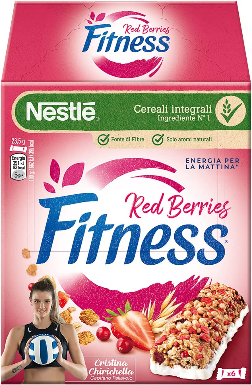 FITNESS FRUTTI ROSSI Barretta di Cereali con Frutti Rossi 6 Pezzi