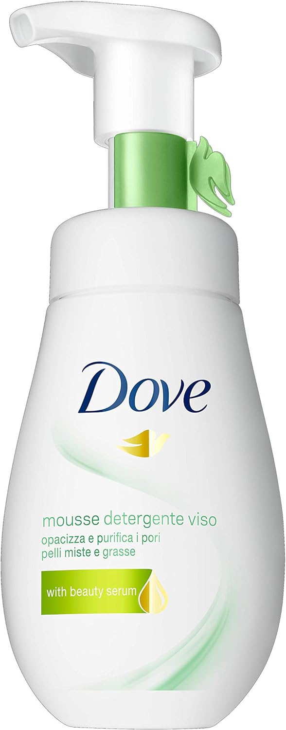 Dove Mousse Detergente Viso Purificante, per Pelli Miste e Grasse, 160 ml