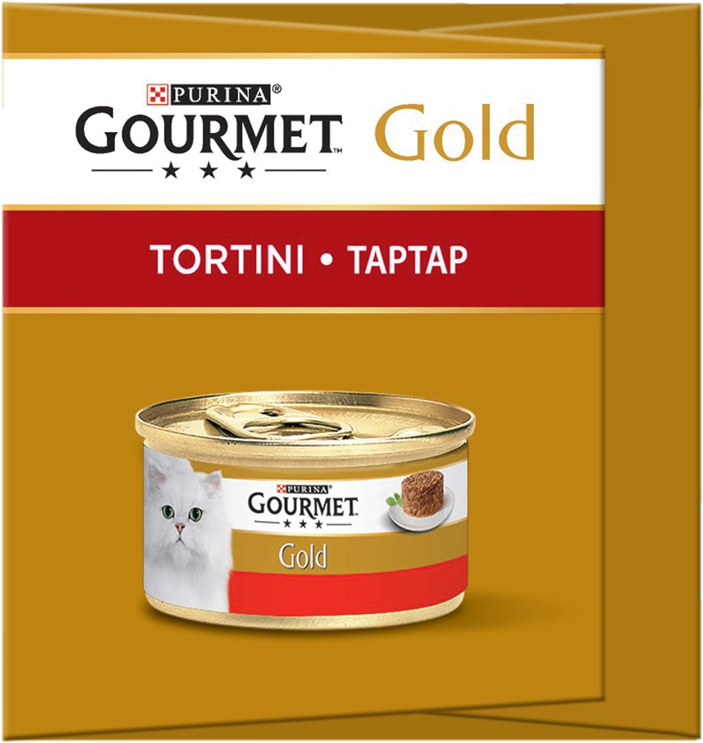 Purina Gourmet Gold Cibo Umido per Gatto, Tortini Carne con Pollo e Manzo, 4 x 85g