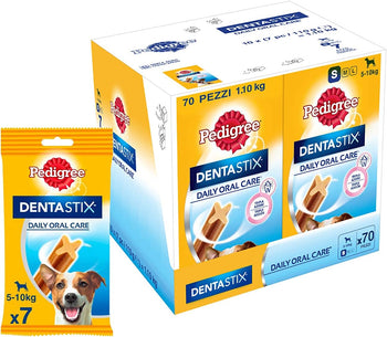 Pedigree Dentastix Snack per la Igiene Orale (Cane Piccolo 5-10 kg) 110 g 7 Pezzi - 10 Confezioni da 7 Pezzi (70 Pezzi totali)