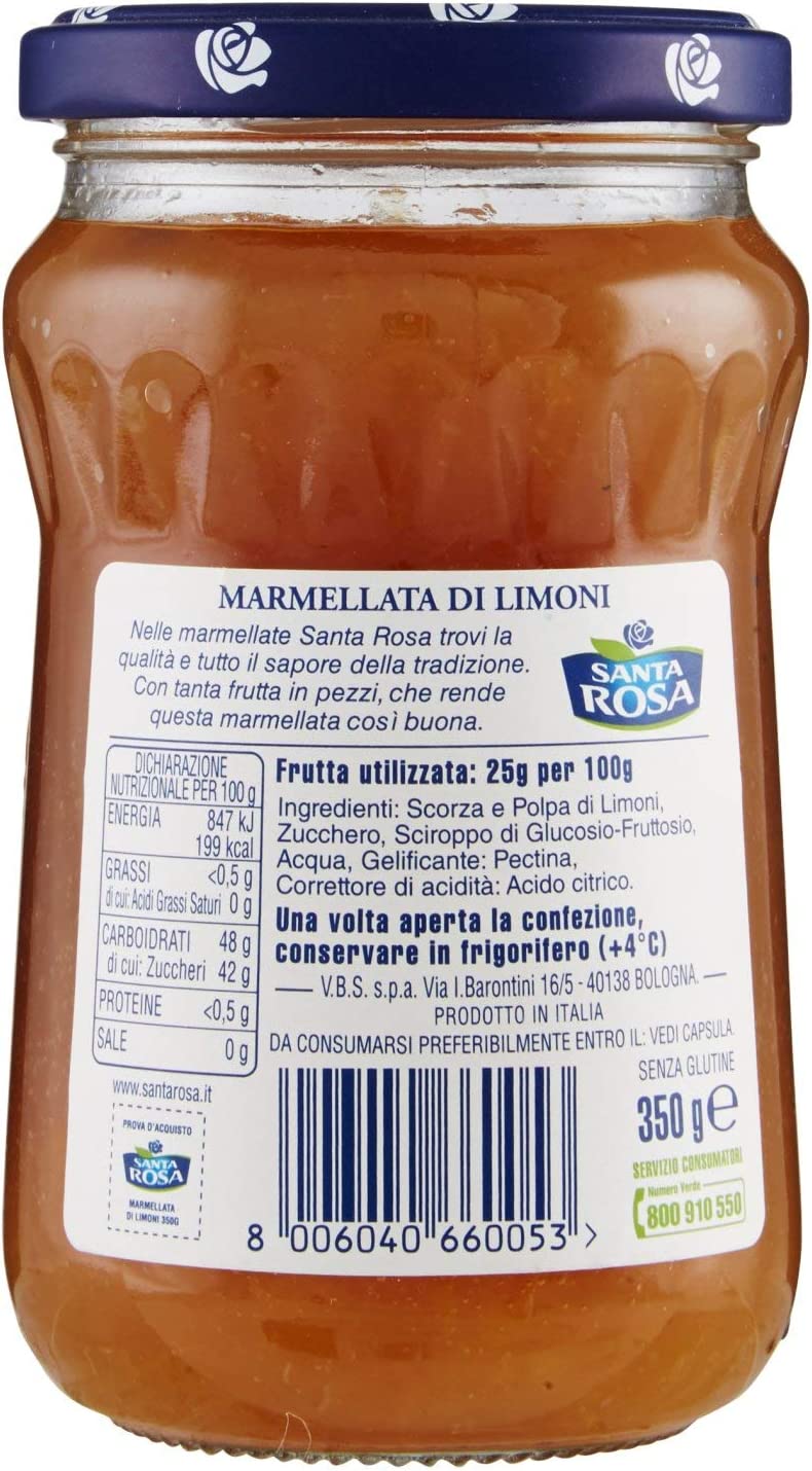 Santa Rosa - Marmellata Di Limoni, Con Scorze Di Limone - 350 G