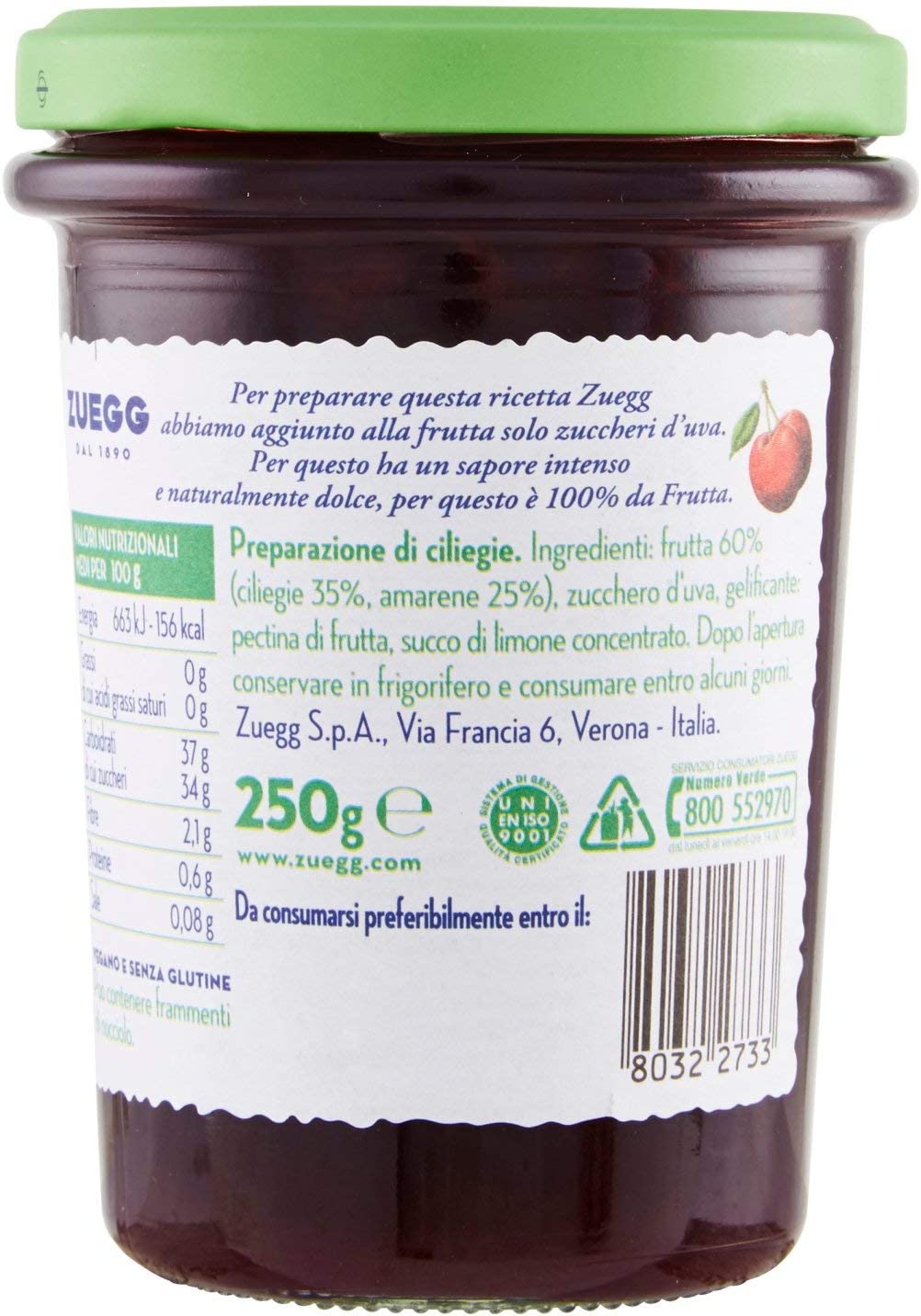 Zuegg 100% da Frutta Cilieglie, 250g