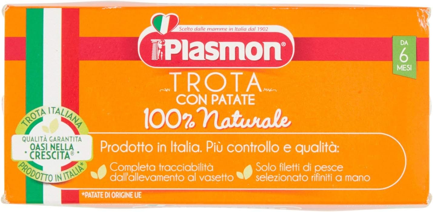 Plasmon Omogeneizzato Trota con Patate, 2 x 80g