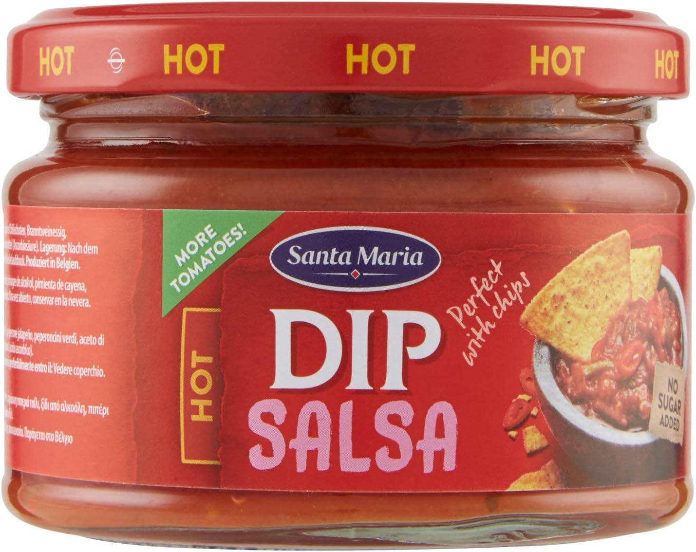 Santa Maria Dip Salsa, Salsa Piccante Al Pomodoro, Con Aglio E Jalapenos, Ideale Come Accompagnamento Alle Tortilla Chips, Per Condire Verdure Fresche O Bruschette, Gusto Corposo E Deciso, 250 g