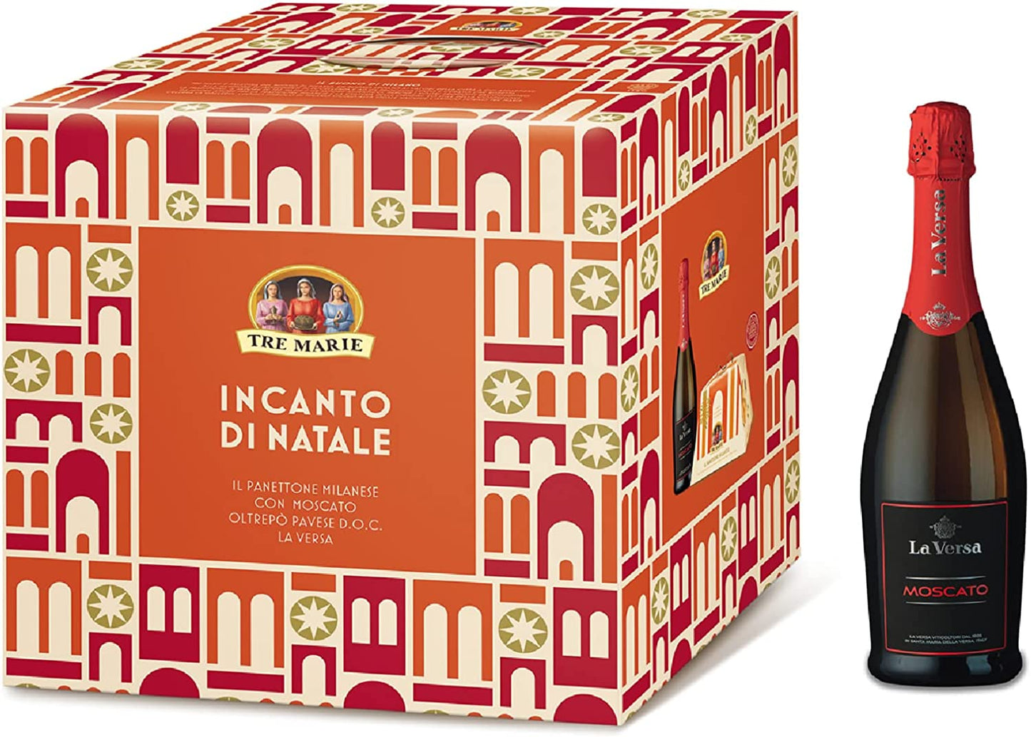 INCANTO DI NATALE PANETTONE MILANESE BASSO 750g MOSCATO LA VERSA TRE MARIE