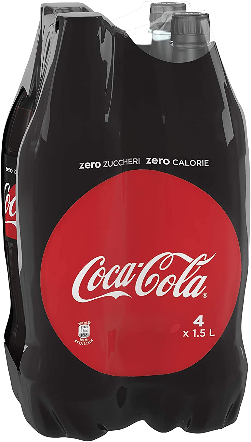 Coca-Cola Zero Zuccheri – 6 Bottiglie da 1.5 L, Tutto il Gusto della Formula Coca-Cola Senza Calorie, in bottiglia PET 100% Riciclabile, Bevanda Analcolica con Edulcoranti