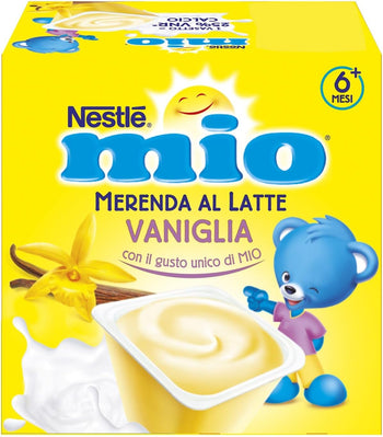 NESTLÉ MIO Merenda al Latte Vaniglia 4 Vasetti da 100 g (400 g)