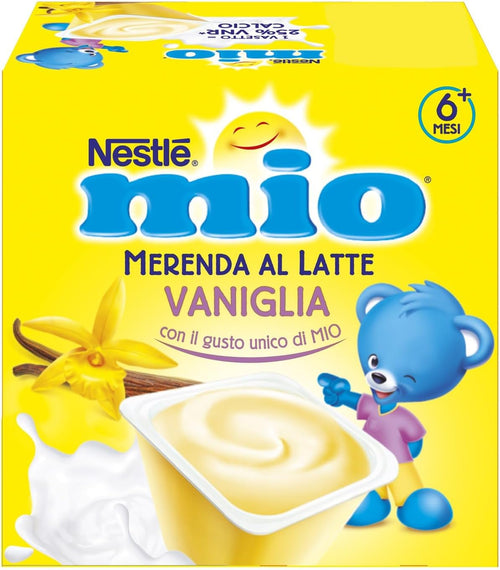 NESTLÉ MIO Merenda al Latte Vaniglia 4 Vasetti da 100 g (400 g)