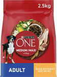 PURINA ONE MEDIUM/MAXI > 10kg Crocchette Cane Adult Ricco in Pollo con Riso - 2,5kg