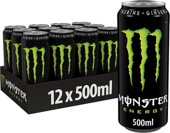 Monster Energy Bevanda Energetica - Lattina, 500 ml, Monster Energy Drink 500 ml (Energy Drink, 12 Lattine)