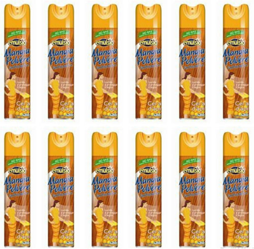 12 x EMULSIO Mangiapolvere Antistatico Cera D'Api No Gas 300 Ml