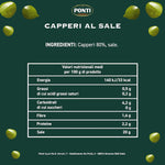 Ponti, Capperi Al Sale, Ottimo Antipasto Ideale per Realizzare Ricette Classiche e Saporite, Ideale anche per Arricchire Insalate, 100% Made in Italy, 12 Vasi da 125 g