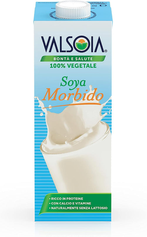 Valsoia - Bevanda Soia Gusto Morbido, Formato Tetra Brik da 1000 ml, 100% Vegetale, Senza Lattosio e Glutine, Fonte di Proteine Vegetali, Ideale anche per Vegani, Vegetariani e Celiaci