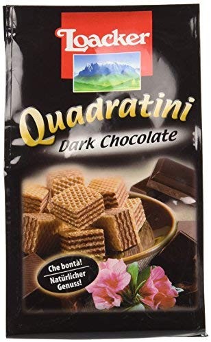 Loacker Wafer 125Gr Quadratini Dark Cioccolato