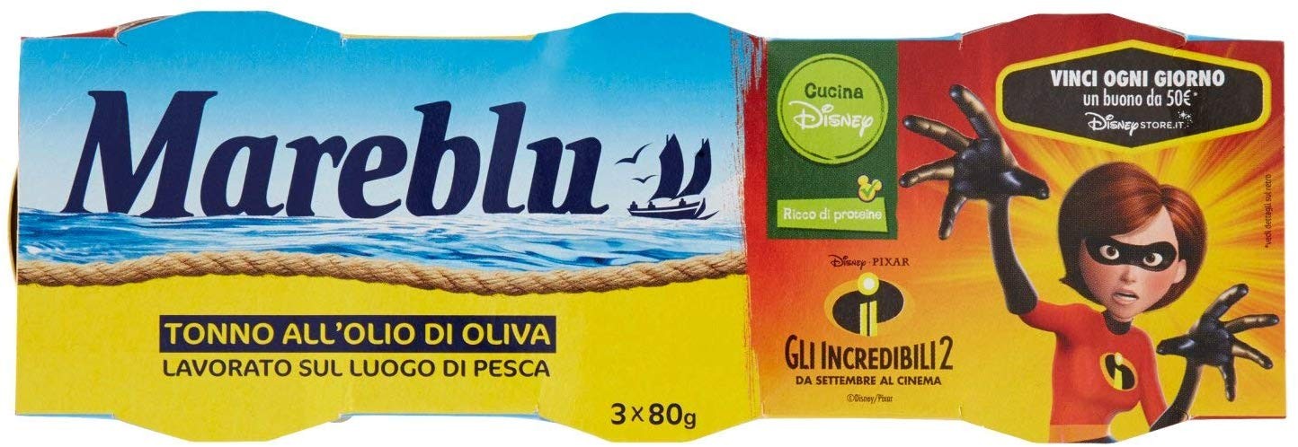 Mareblu - Tonno all'Olio di Oliva - 4 confezioni da 3 scatolette da 80 g [12 scatolette, 960 g]