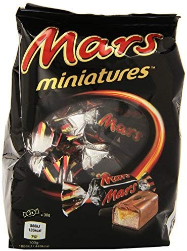 Mars - miniatures, Cioccolato al Latte Ripieno con Caramella Mou e Malto , 130 g