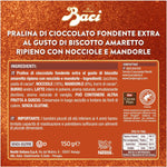 BACI PERUGINA Gusto Amaretto Cioccolatini Fondenti ripieni al Gianduia e gusto di Biscotto Amaretto, Scatola 150g