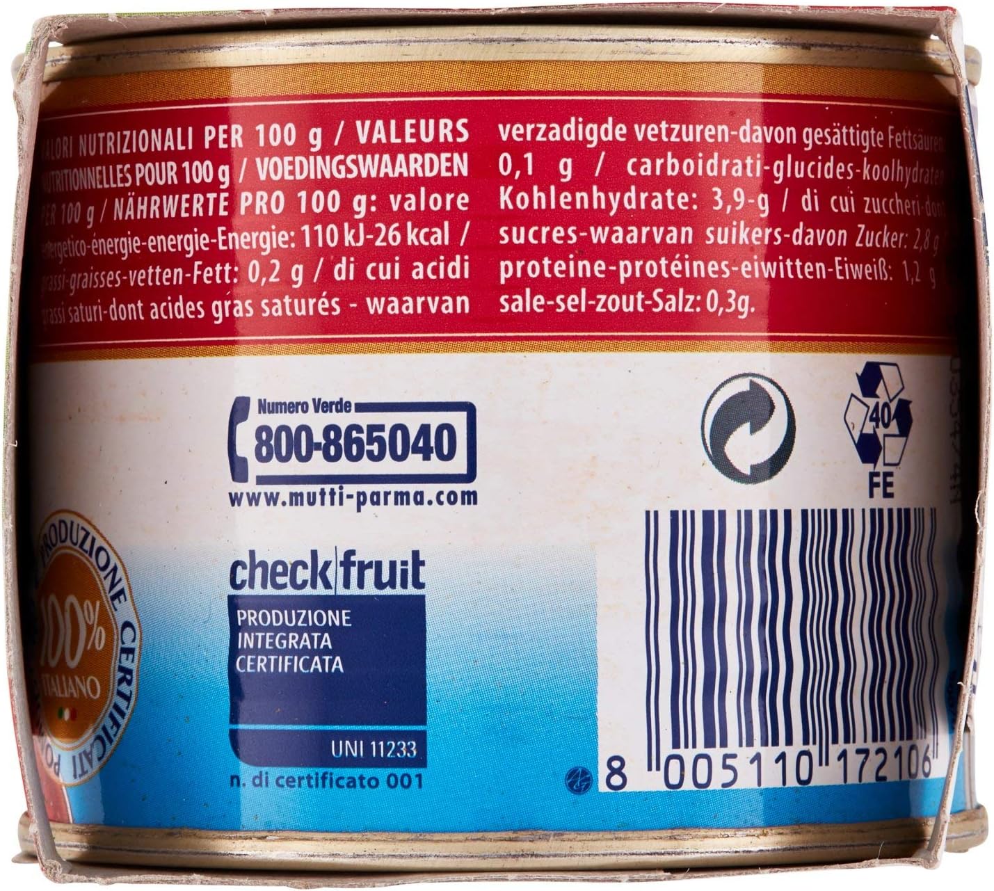 MUTTI 12 Confezioni pomodori polpa 210gr