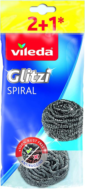 Vileda Glitzi Paglietta in acciaio inox (confezione da 3)