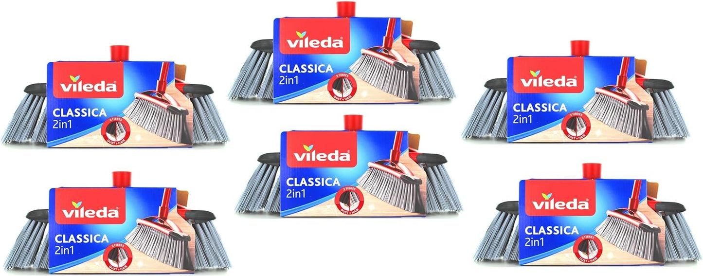 6 x VILEDA Scopa Classica 2 In 1 Senza Manico