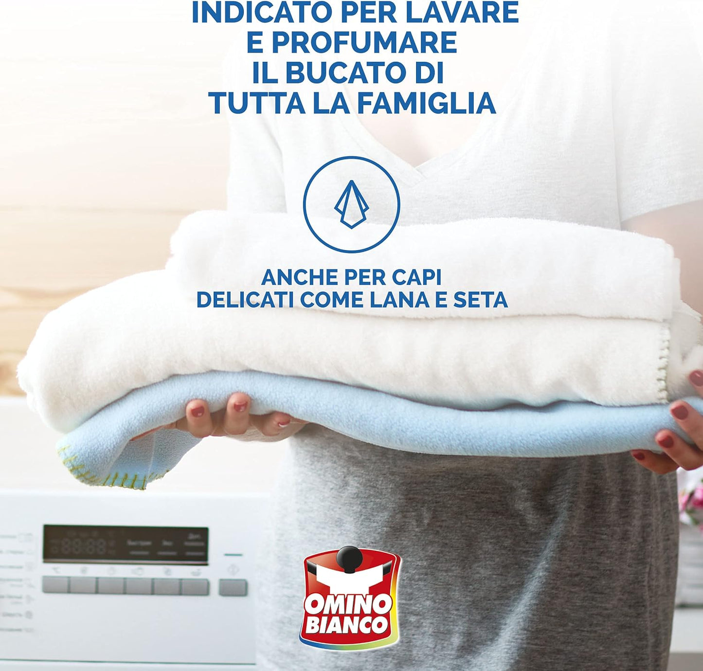 Omino Bianco - Detersivo Bivalente Liquido, Lavaggio a Mano e in Lavatrice,  Essenza Muschio Bianco, 1000 ml