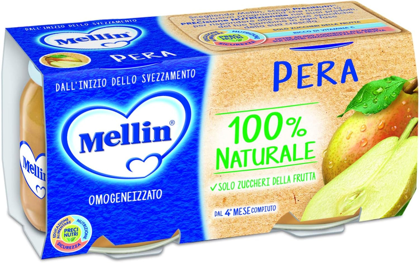 Mellin Omogeneizzato Pera - 24 vasetti da 100 gr