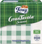 Foxy GranTavola Scozzesi | Tovaglioli Doppiovelo | 43 pezzi 32x32,5cm | Decoro scozzese 4 colori | Carta 100% certificata PEFC™ | Confezione 100% riciclabile