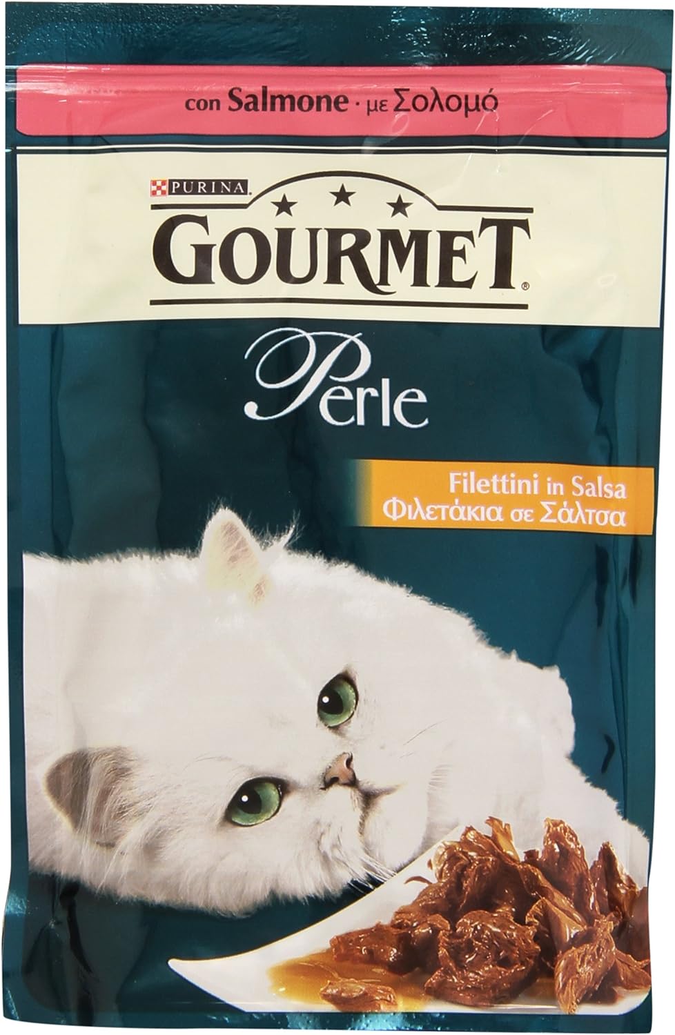 Purina Gourmet Perle Filettini in Salsa con Salmone, 85g