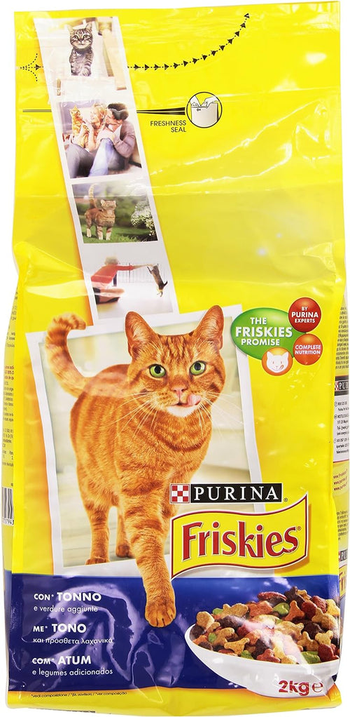 Purina Friskies Adult Crocchette per Il Gatto con Tonno e Verdure Aggiunte, 2kg