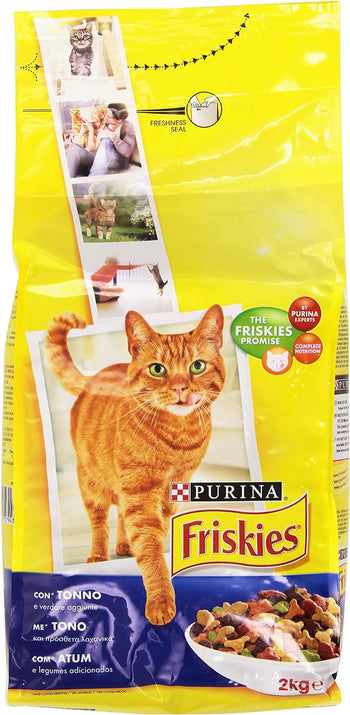 Friskies Gatto Crocchette Adulto con Tonno e Verdure Aggiunte, 2 kg