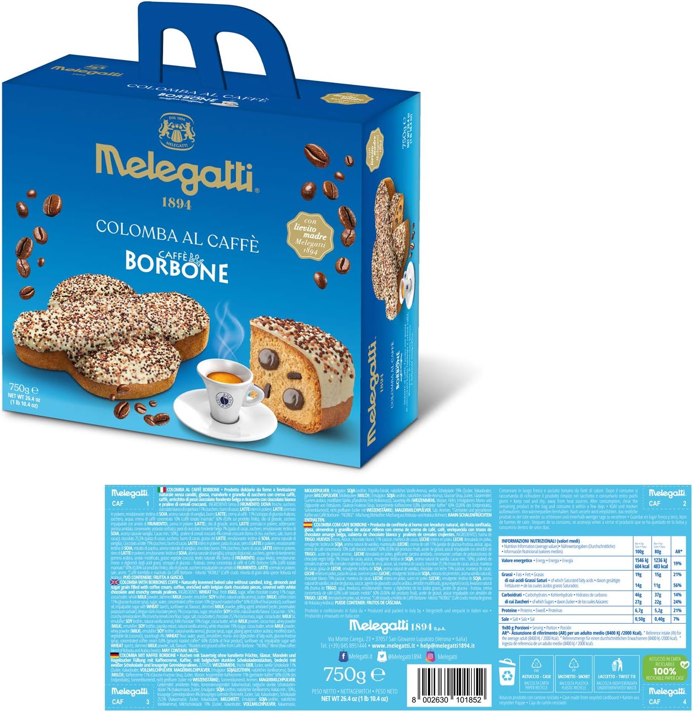 Melegatti Colomba Caffè Borbone 750g