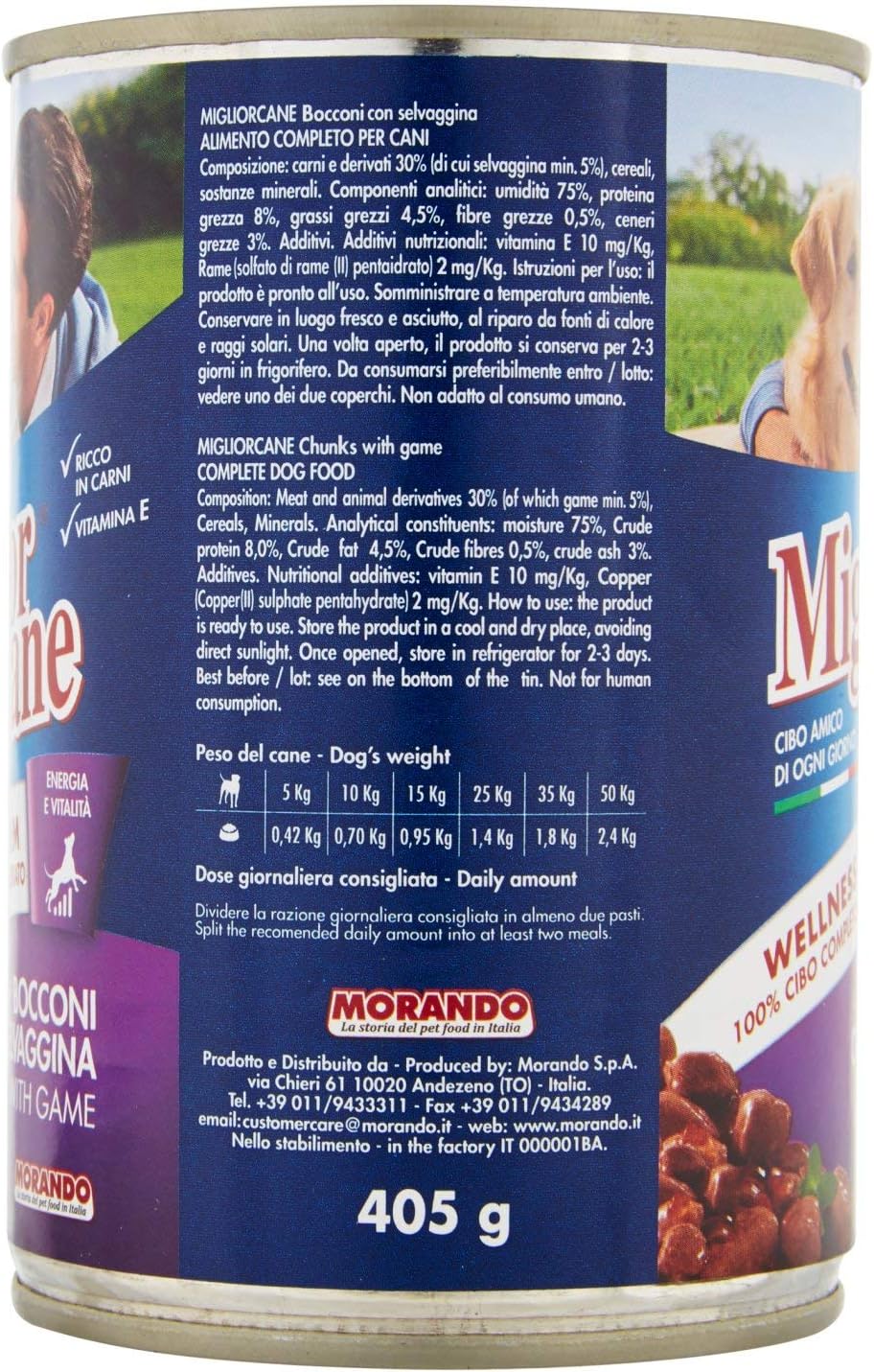 Migliorcane - Bocconi con Selvaggina, con Vitamine e Sali Minerali - 24 pezzi da 405 g [9720 g]