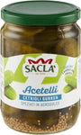 Saclà, Cetrioli Gurken in Agrodolce, Cetrioli Croccanti e Speziati, Ideali per Aperitivi, Vaso Vetro, 530g (290g sgocciolato), Confezione da 6 pezzi