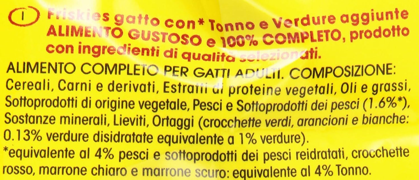 Friskies Gatto Crocchette Adulto con Tonno e Verdure Aggiunte, 2 kg