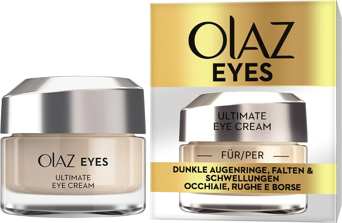 Olaz Eyes Ultimate Eye Cream contro occhiaie, rughe e gonfiori, 15 ml