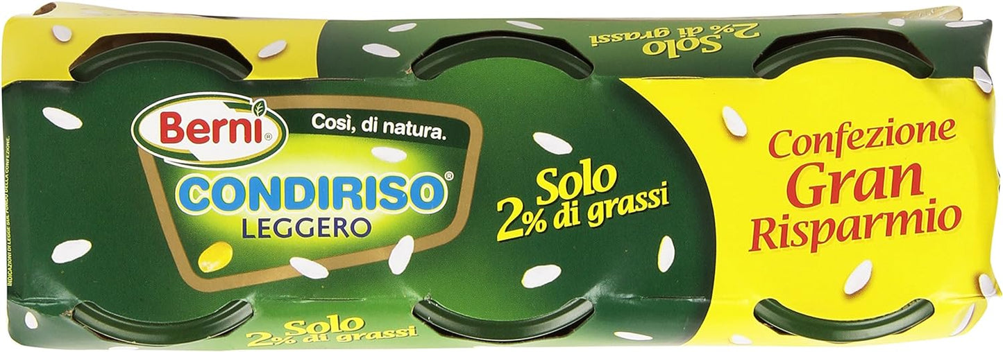 Condiriso - Leggero, in Vasetti da 300g, Peso Totale Sgocciolato 540g - 3 Vasetti
