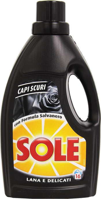 Sole Lana e Delicati Detersivo Liquido Lavatrice, Capi Scuri, 16 Lavaggi