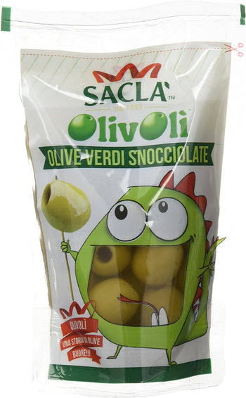 Saclà Olivoli, Olive Verdi Snocciolate in Salamoia - 185 g