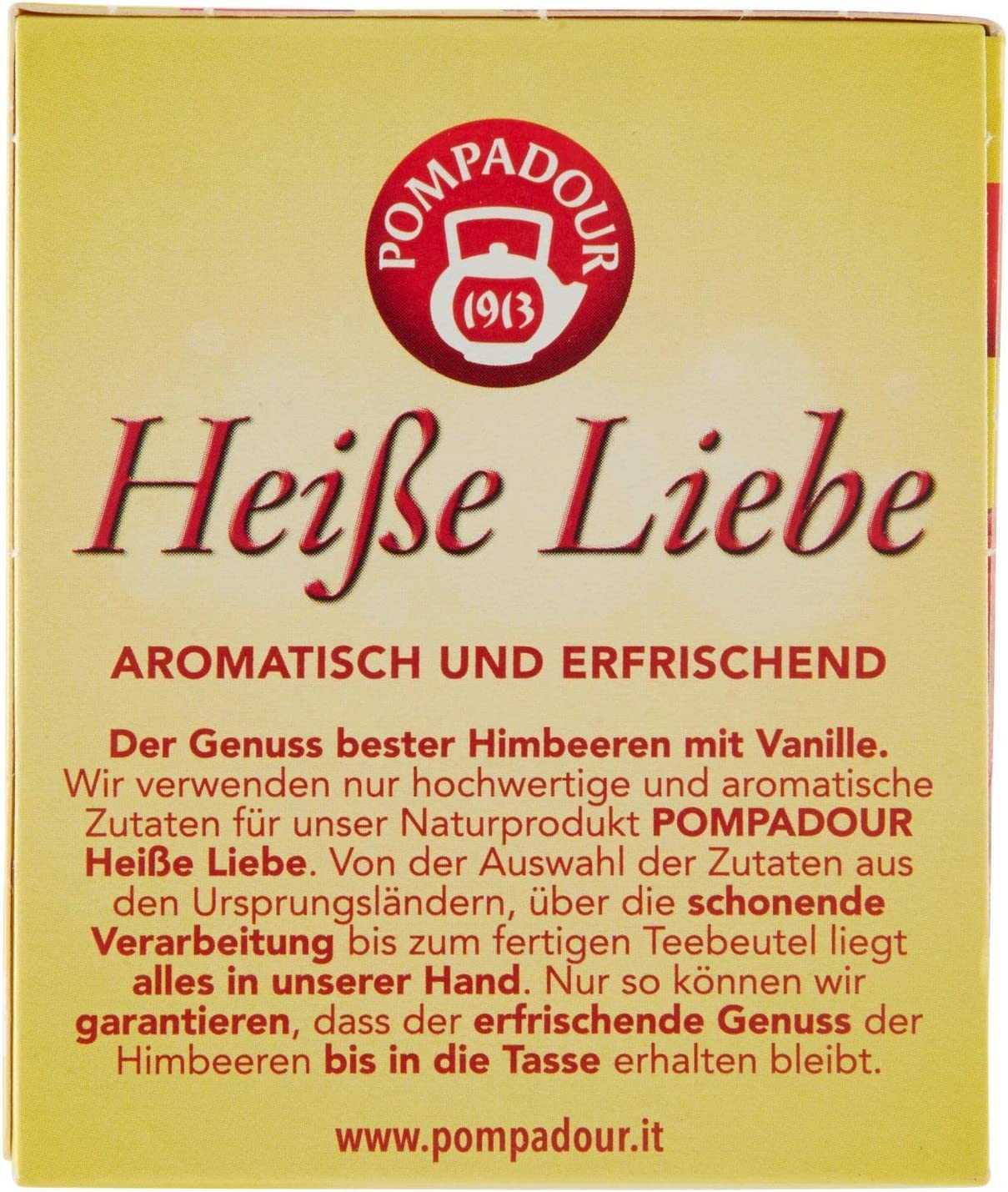 Pompadour - Mix Vaniglia E Lampone Per Infuso, 20 Bustine da 3 gr [60 gr]