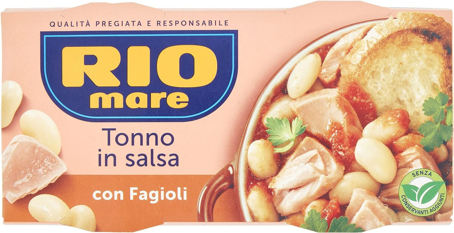 Rio Mare - Tonno in Salsa Fagioli e Tonno, Piatto Pronto da Gustare anche Caldo, 2 Lattine da 160g