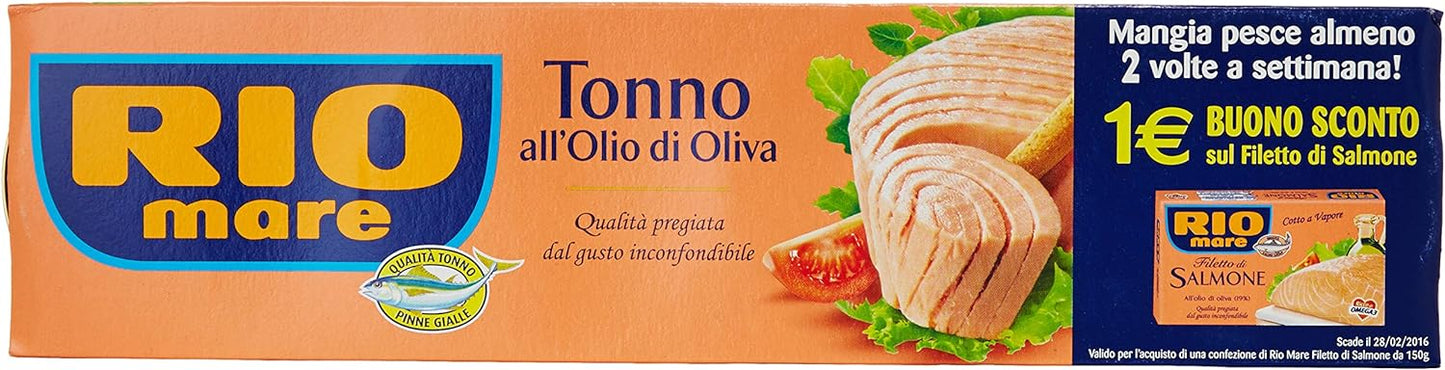 Rio Mare - Tonno all'Olio di Oliva, Qualità Pinne Gialle, 4 Lattine da 80g