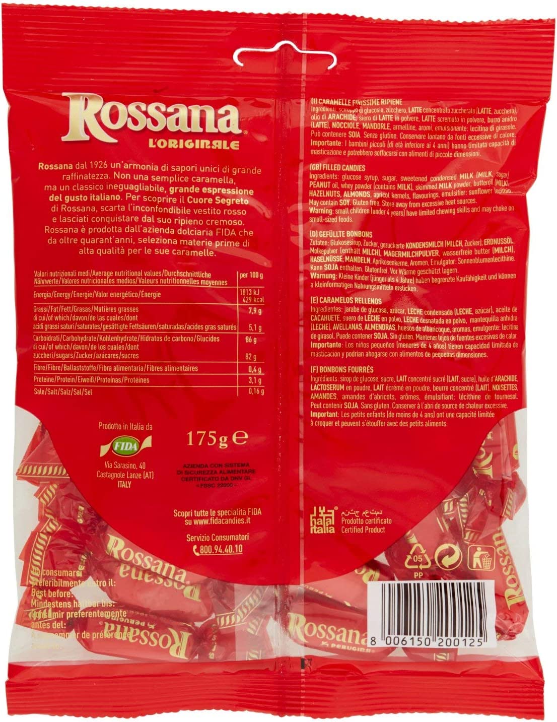 Rossana Perugina Caramelle Ripiene Cremose - 175 gr