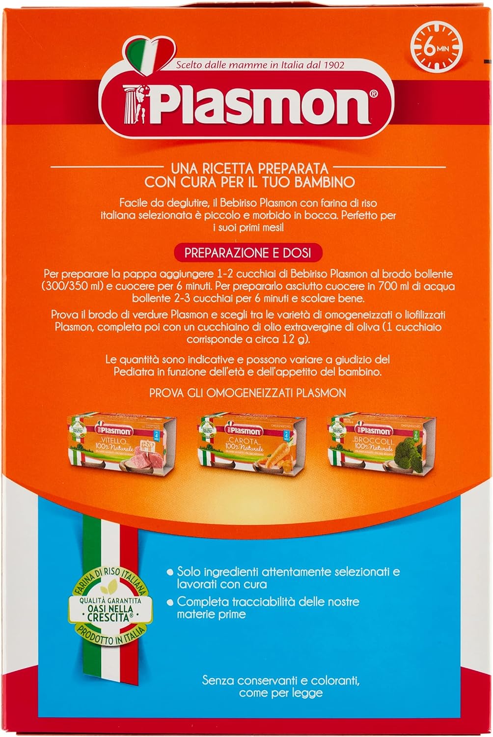 Plasmon - Bebiriso, Formato n° 1 - 12 pezzi da 300 g [3600 g]