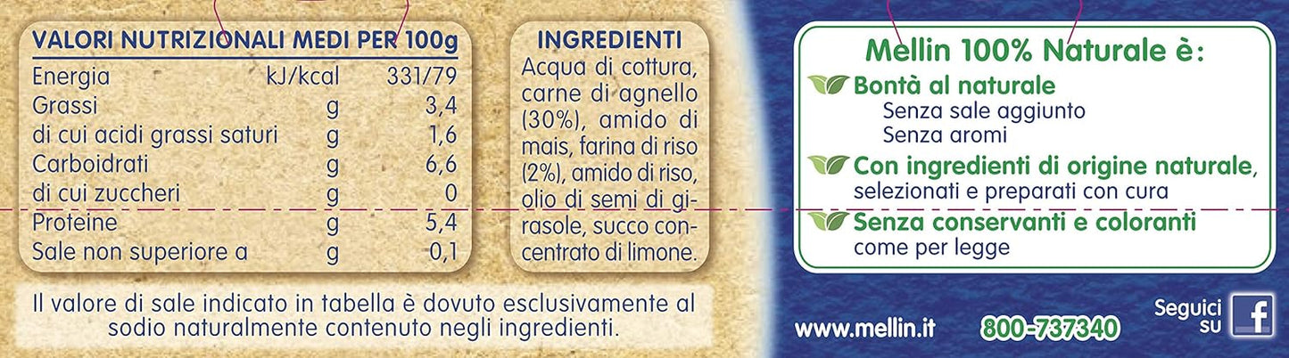 Mellin Omogeneizzato Agnello, 24 x 80g