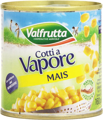 Valfrutta - Mais, Cotti a Vapore - 2 confezioni da 4 lattine da 160 g [8 lattine, 1280 g]