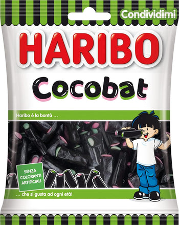 Haribo Cocobat, Caramelle Gommose Ripiene, Gusto Liquirizia, Ideali per Feste e Dolci Momenti di Relax - 175gr