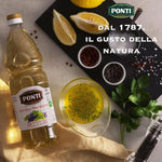 Ponti, Aceto di Vino Classico Bianco, Realizzato con Vini Selezionati, Ideale per Accompagnare Verdure Crude e Cotte, Acidità 6%, 100% Made in Italy, PET da 1L