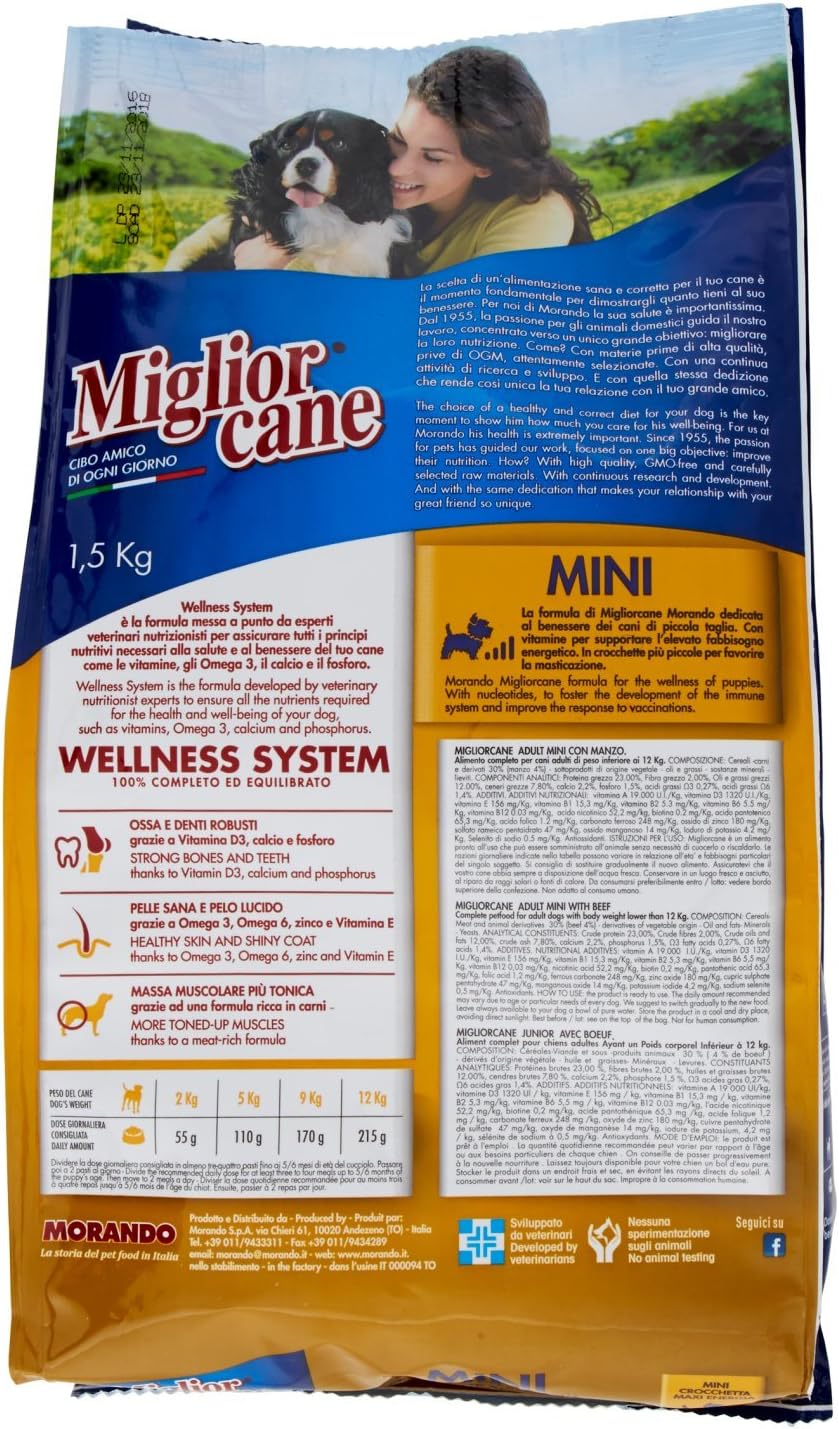 MigliorCane Mini crocchette manzo multipack 9 x 1500 Grammi